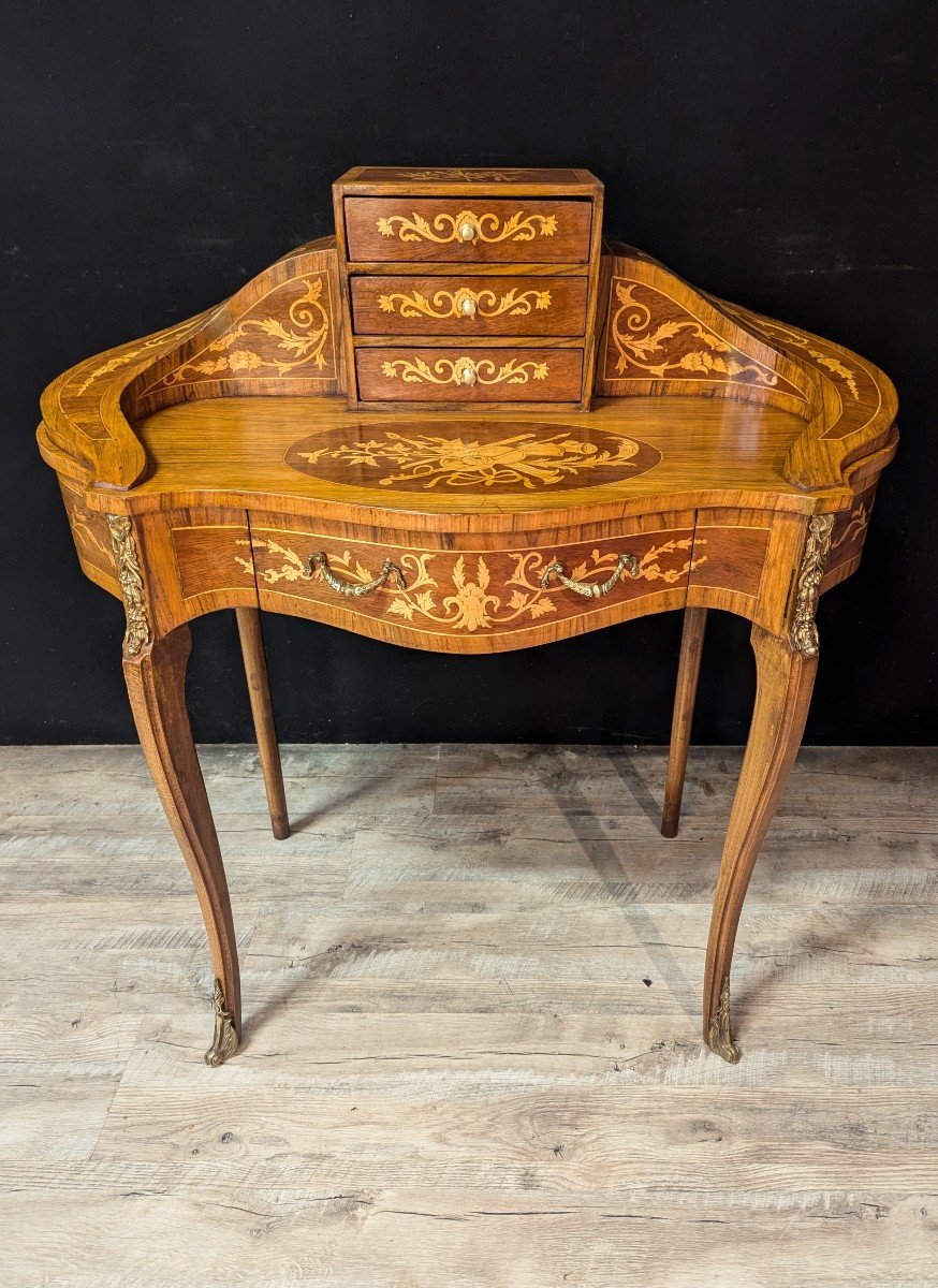 Louis XV Style Tiered Desk In Marquetry