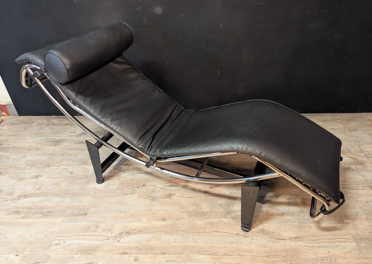 Chaise Longue Lc4 En Cuir Noir-photo-2