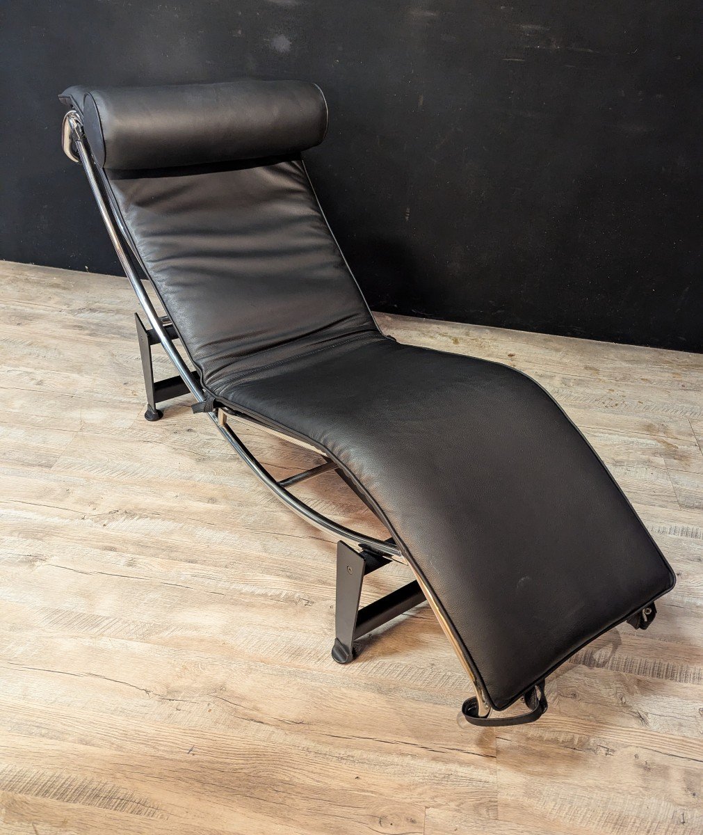 Chaise Longue Lc4 En Cuir Noir-photo-3