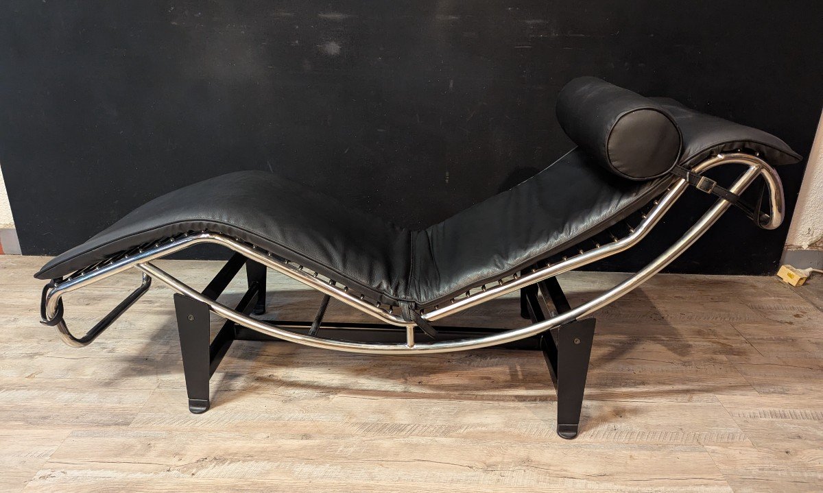 Chaise Longue Lc4 En Cuir Noir-photo-4