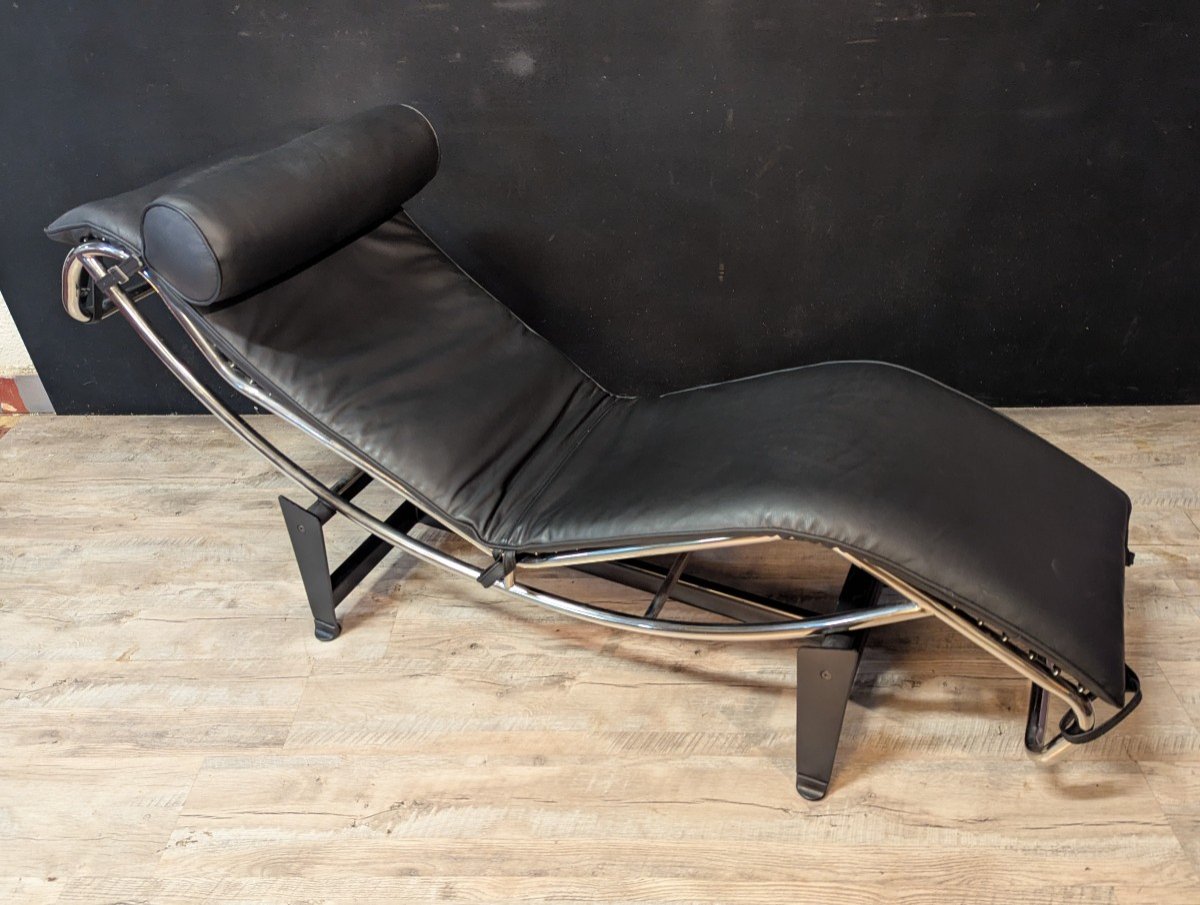 Chaise Longue Lc4 En Cuir Noir-photo-2