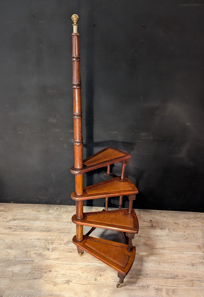 English Mahogany Library Stepladder-photo-3