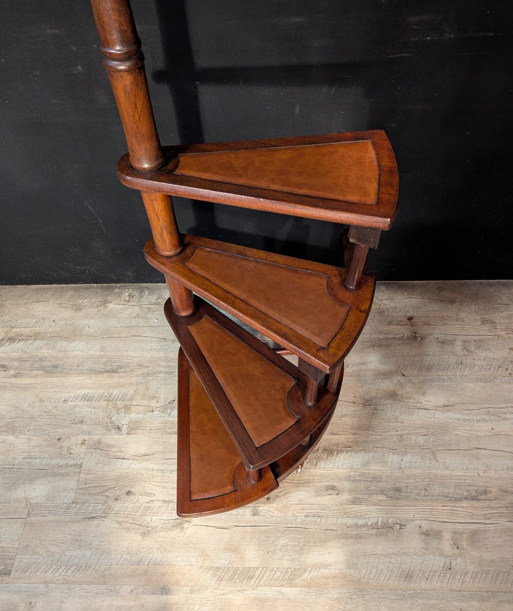 English Mahogany Library Stepladder-photo-4