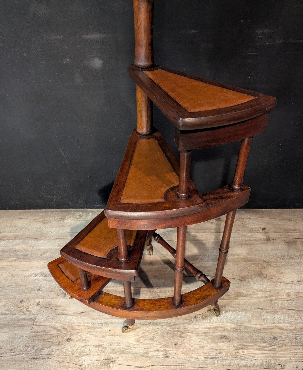 English Mahogany Library Stepladder-photo-1