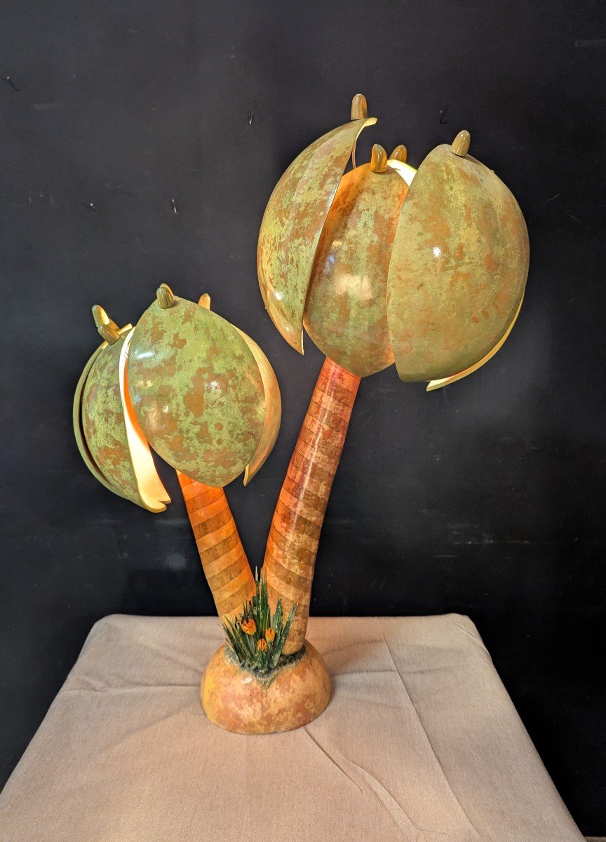 Vintage Coconut Wood Lamps-photo-4