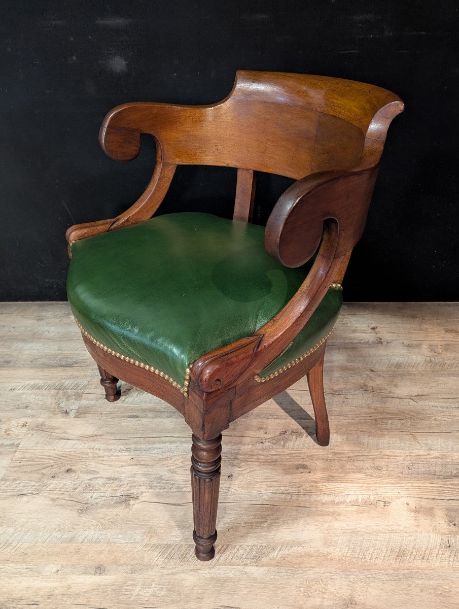 Restoration Style Oak Office Chair-photo-2