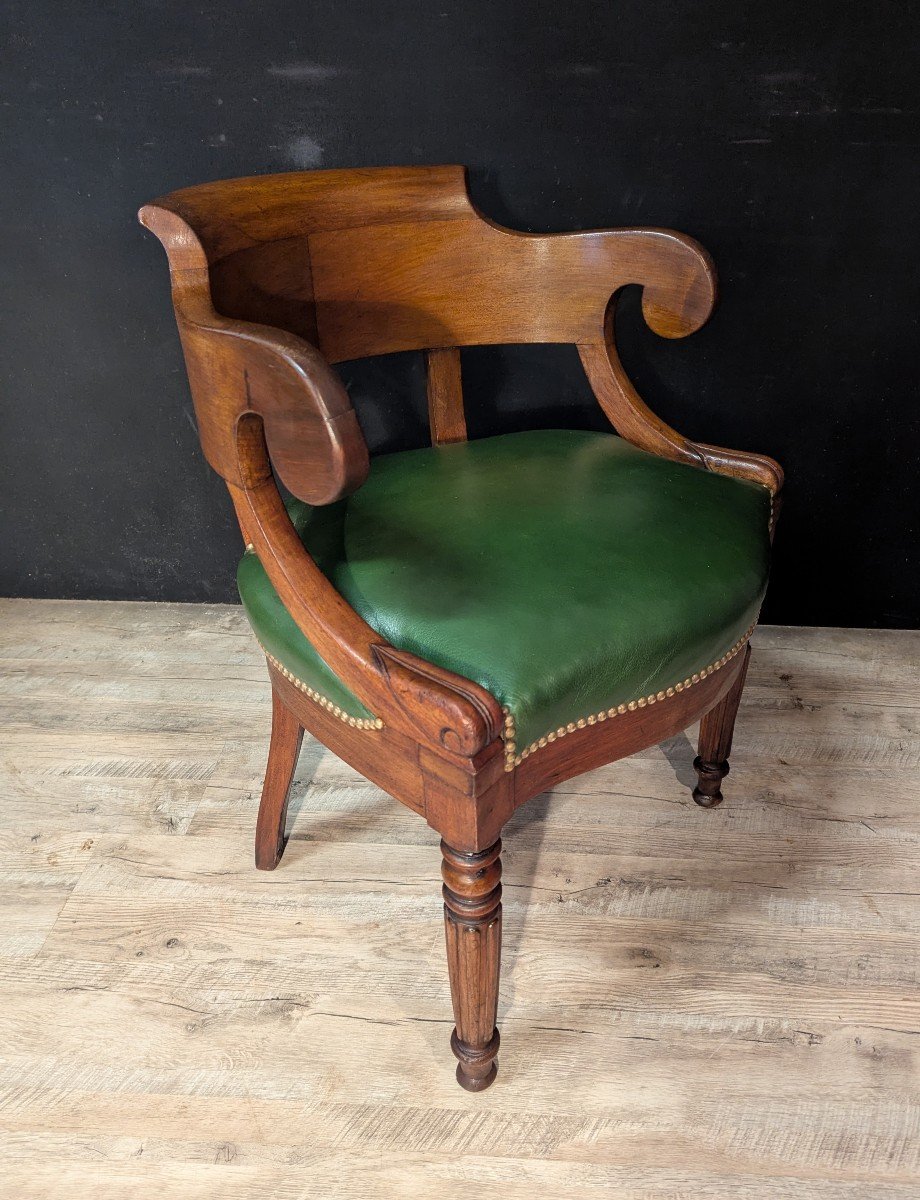 Restoration Style Oak Office Chair-photo-3