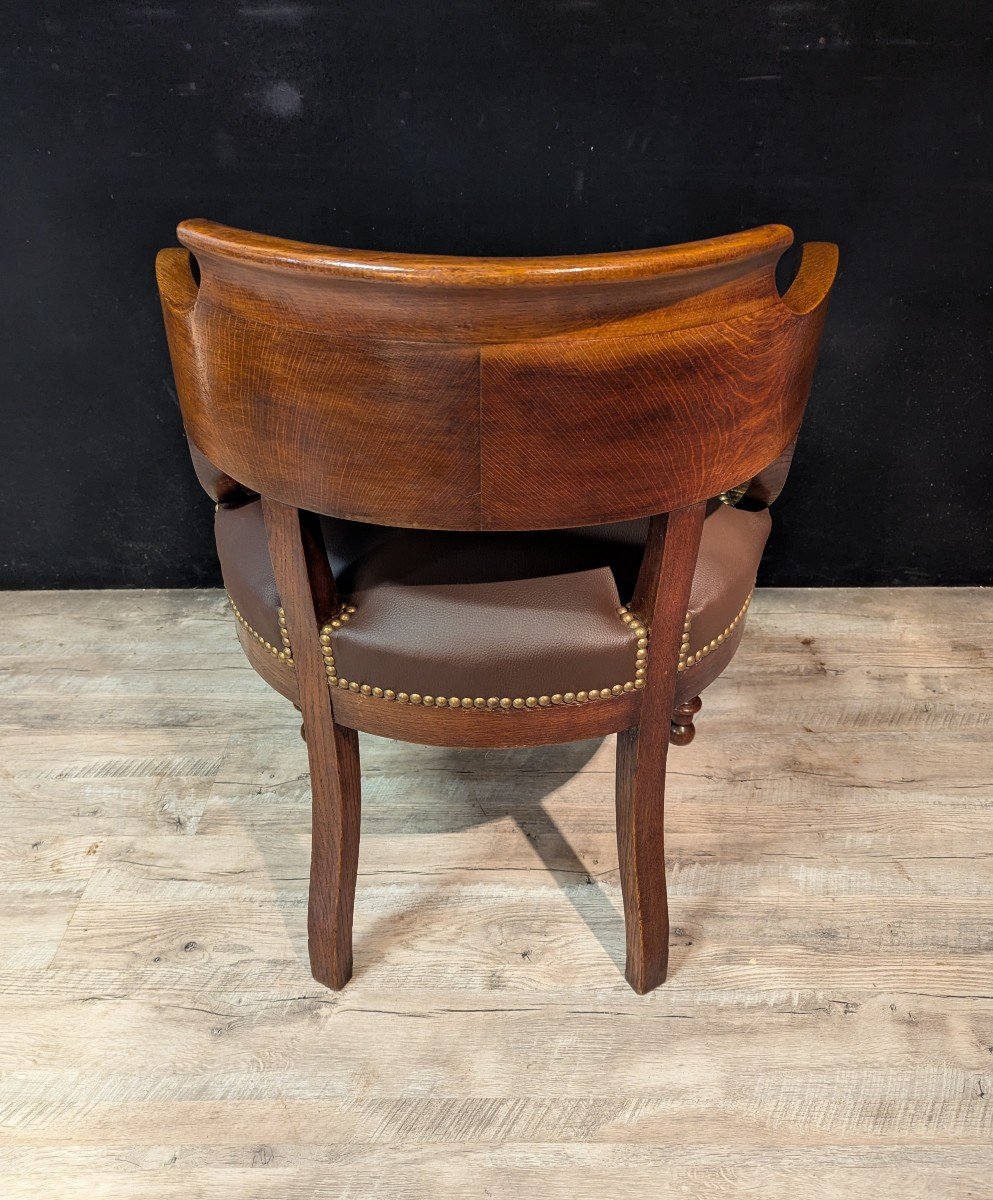 Fauteuil De Bureau Restauration En Noyer-photo-4