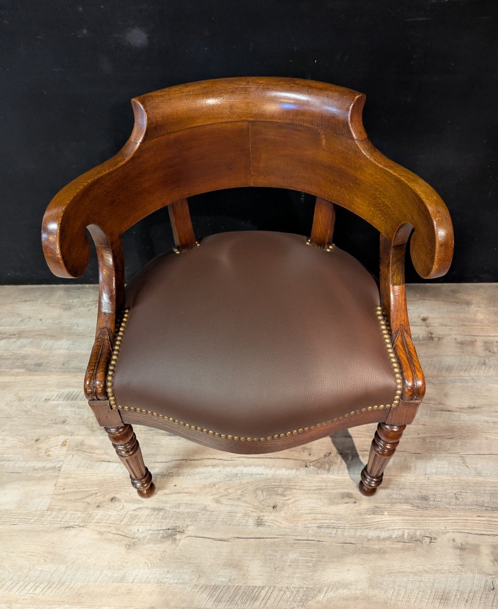 Fauteuil De Bureau Restauration En Noyer-photo-1