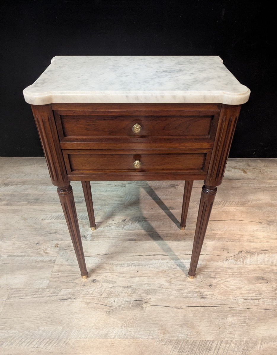 Pair Of Louis XVI Style Mahogany Bedside Tables-photo-3