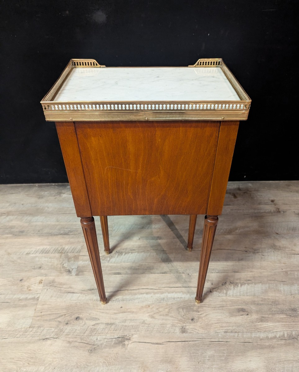 Pair Of Louis XVI Style Bedside Tables In Cherry Wood-photo-3