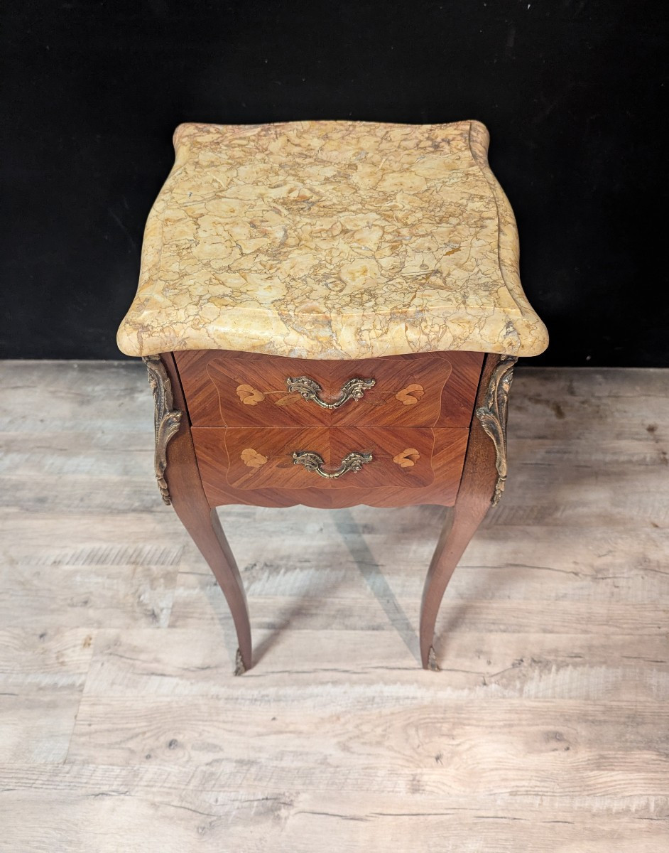 Pair Of Louis XV Marquetry Bedside Tables -photo-4