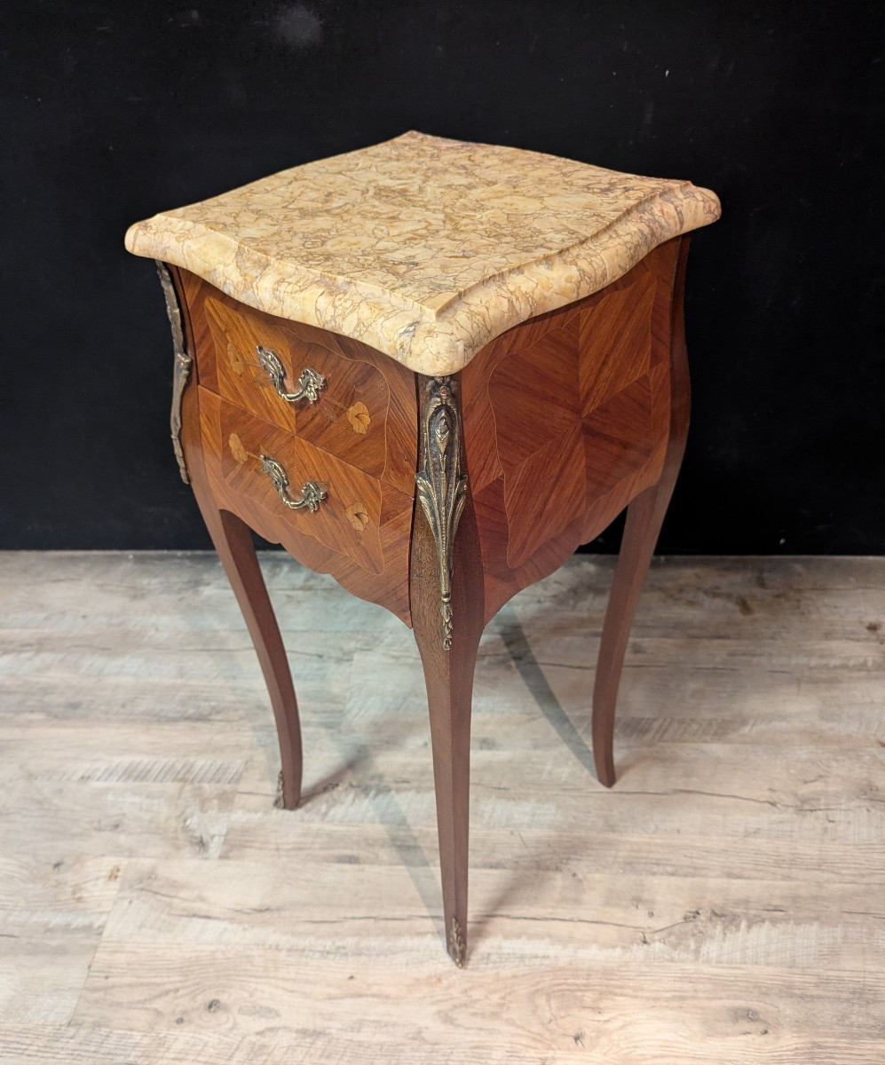 Pair Of Louis XV Marquetry Bedside Tables -photo-1