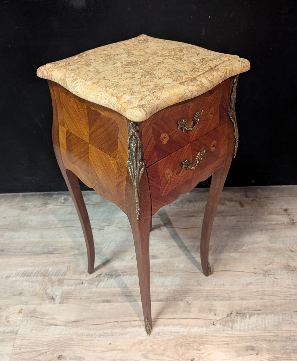 Pair Of Louis XV Marquetry Bedside Tables -photo-2