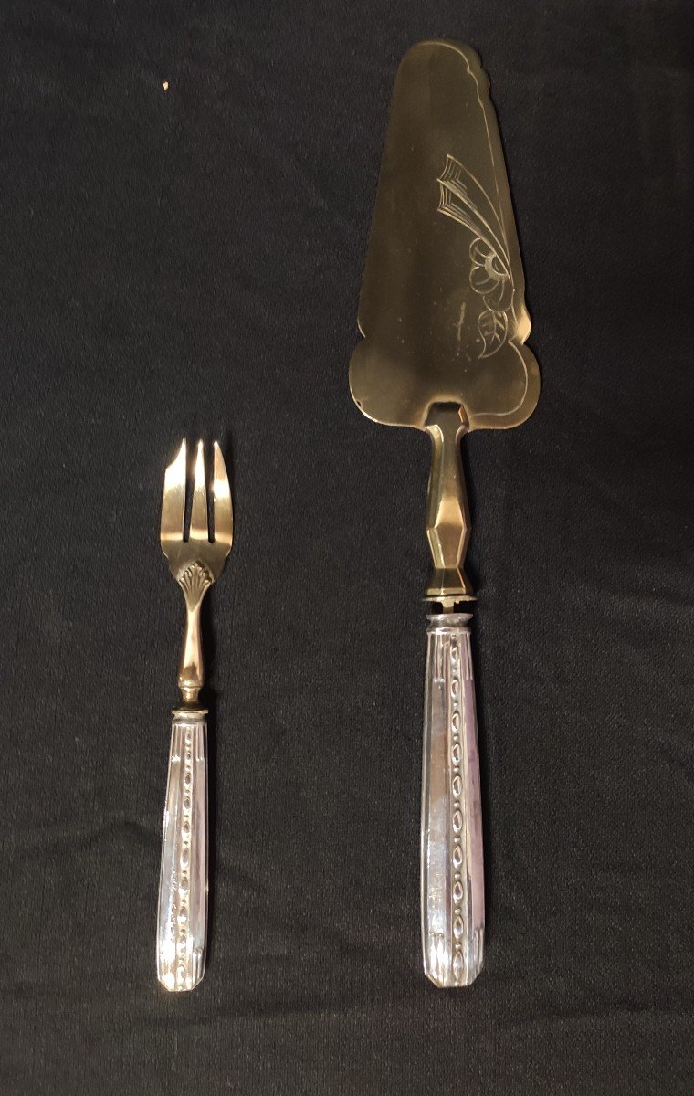 Dessert Cutlery In Silver And Vermeil-photo-4