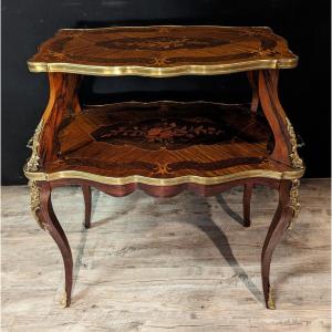 Table à Thé Marquetée Style Louis XV