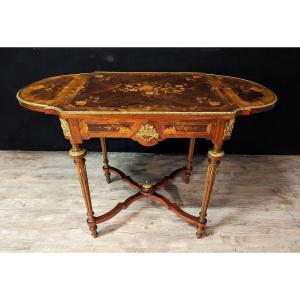 Napoleon III Inlaid Middle Table With Flaps