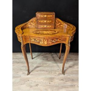 Louis XV Style Tiered Desk In Marquetry