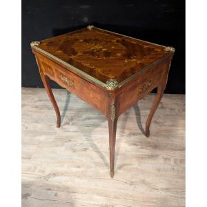 Table à Jeux En Marqueterie Style Louis XV