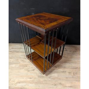 Revolving Bookcase In Mahogany And Marquetry