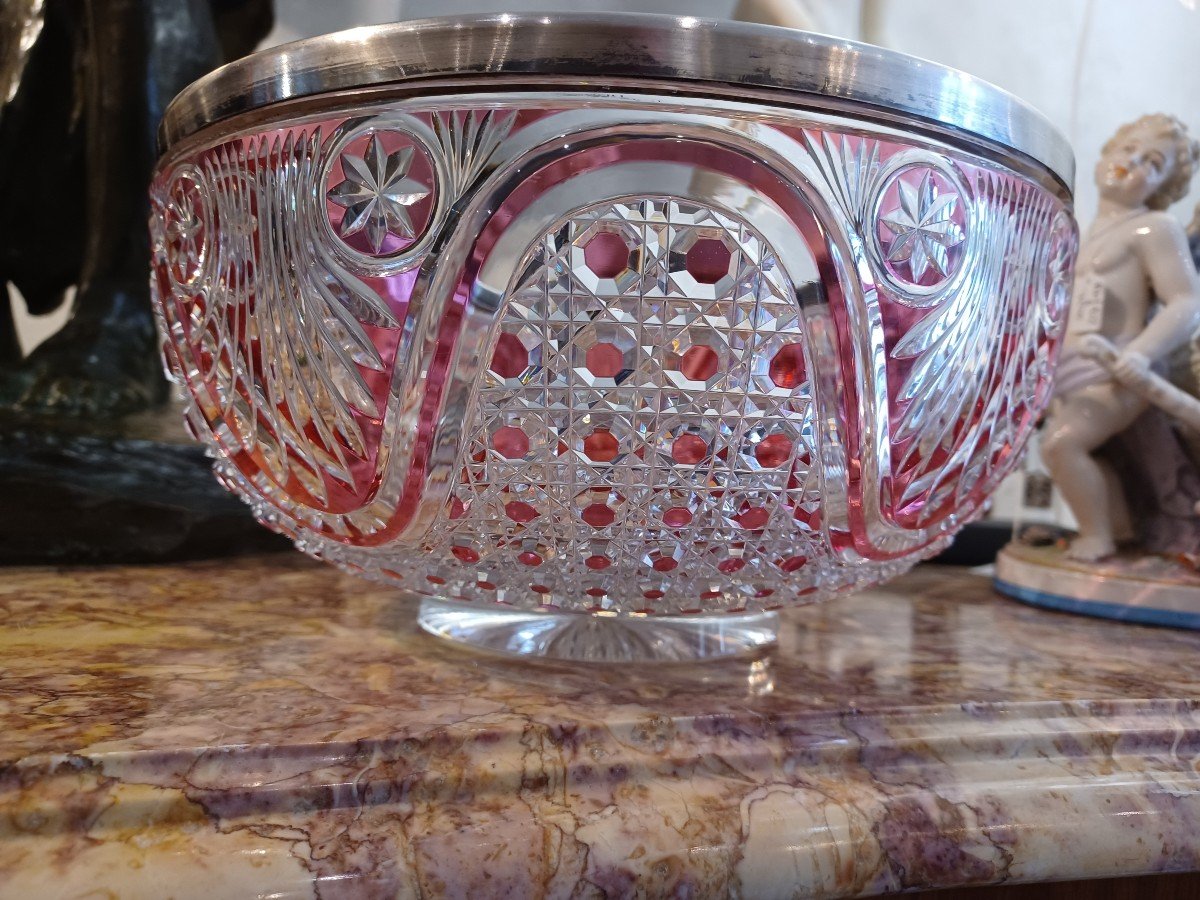 Coupe En Cristal Baccarat Et Argent Massif