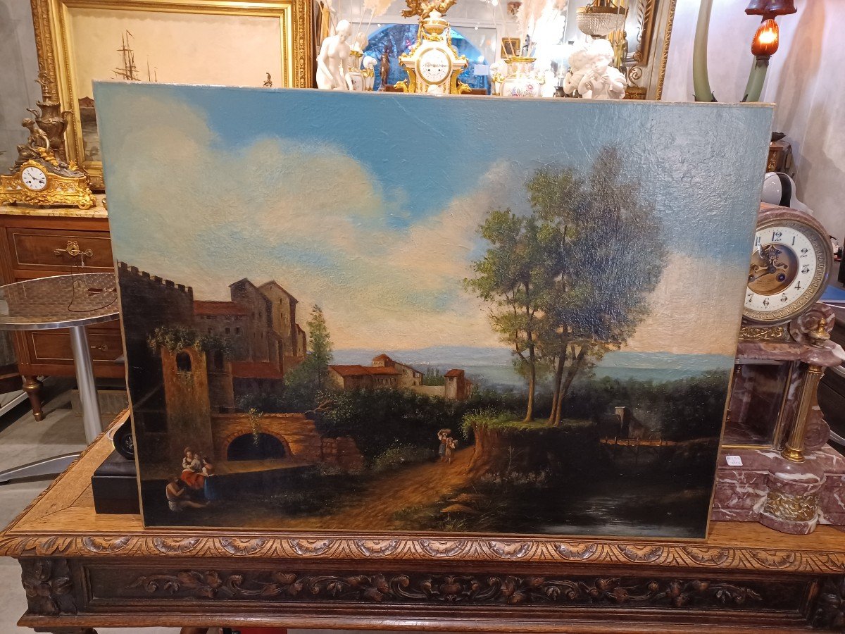 Tableau d'école Italienne , Paysage-photo-1