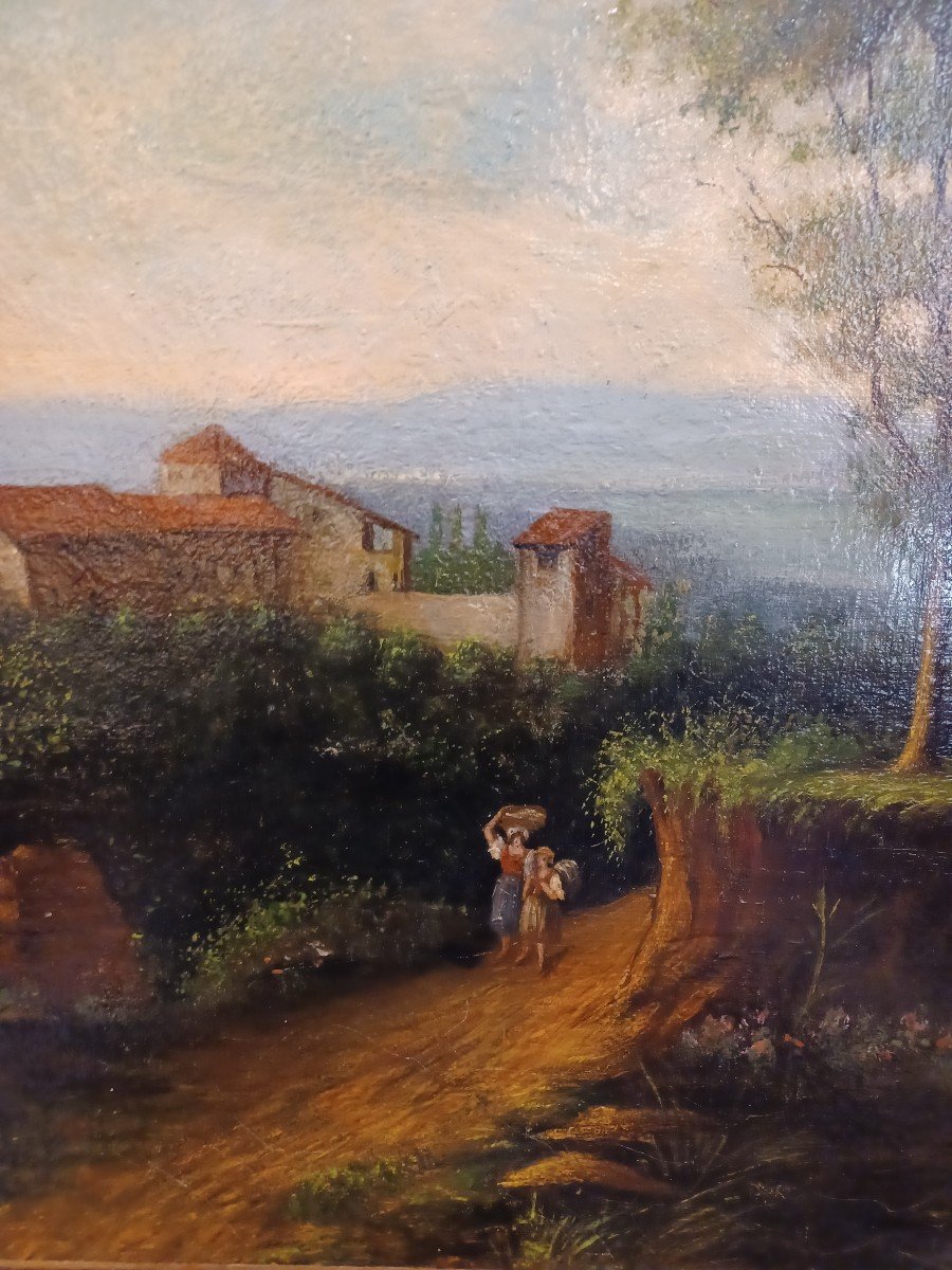 Tableau d'école Italienne , Paysage-photo-2