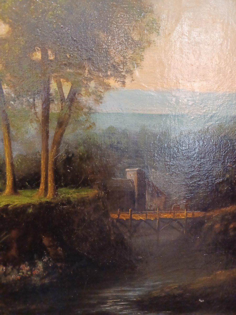 Tableau d'école Italienne , Paysage-photo-3