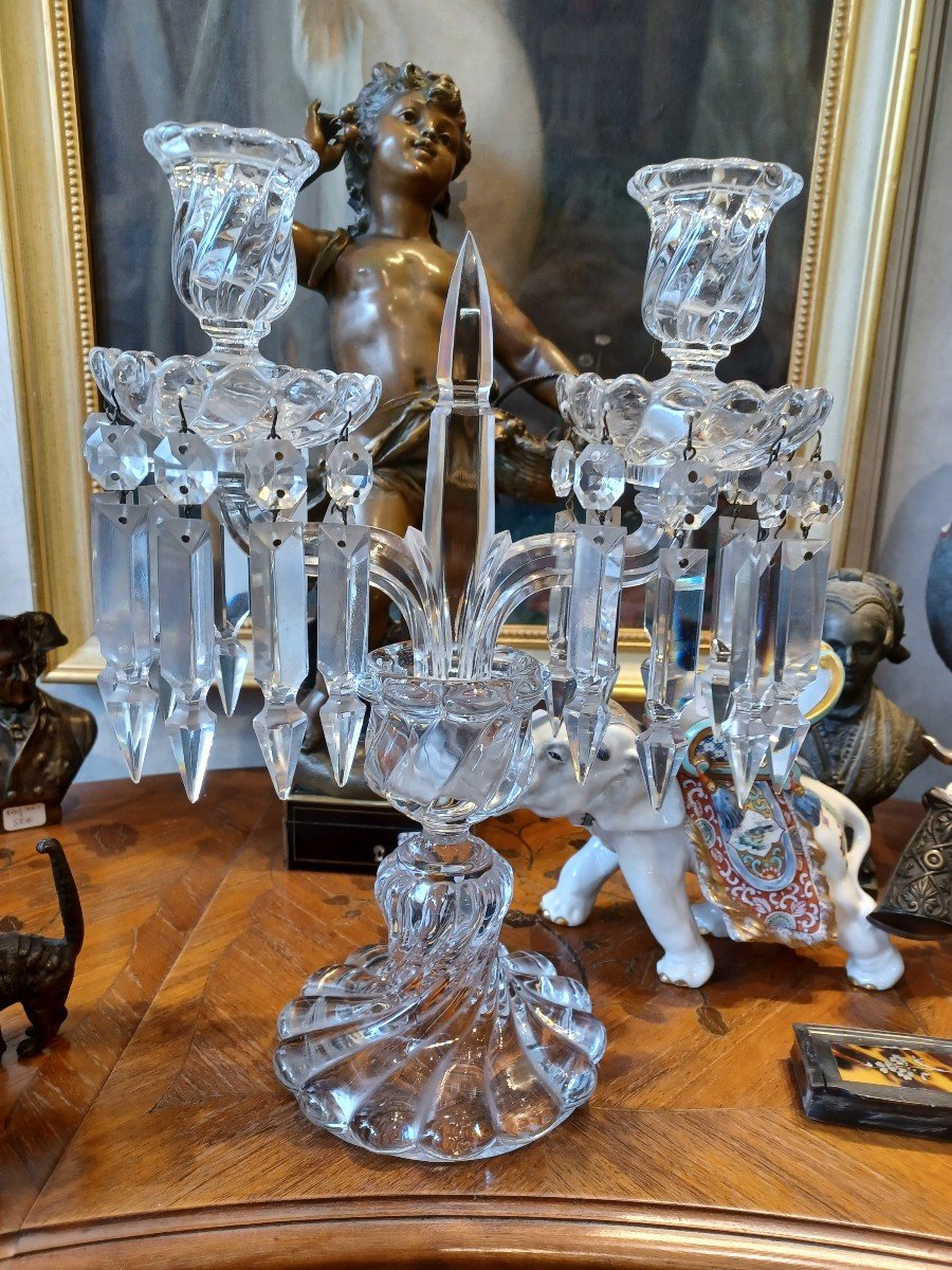 A Baccarat Candelabra, Bamboo Model