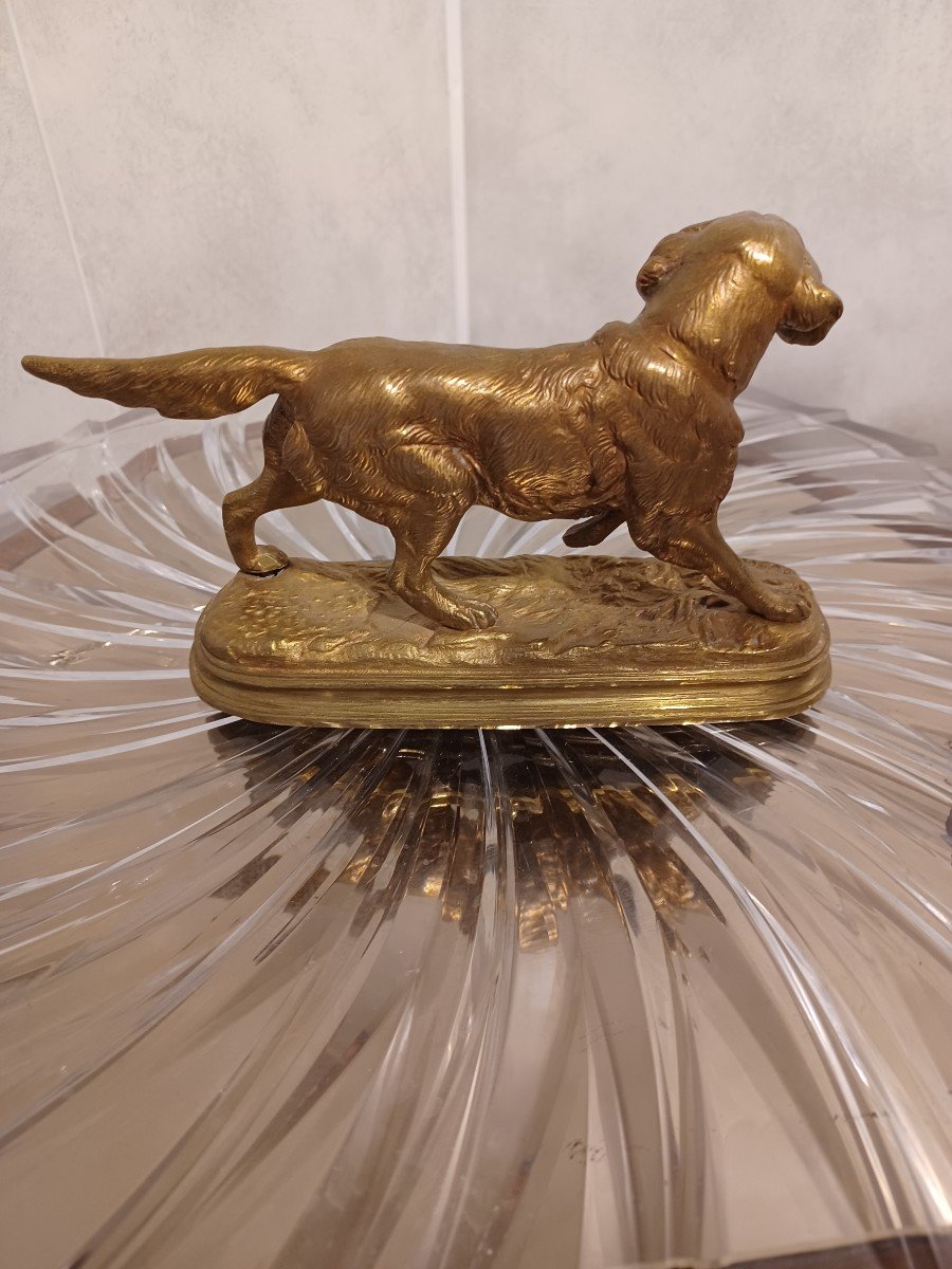 Bronze Sculpture Alfred Dubucand, Hunting Dog-photo-2