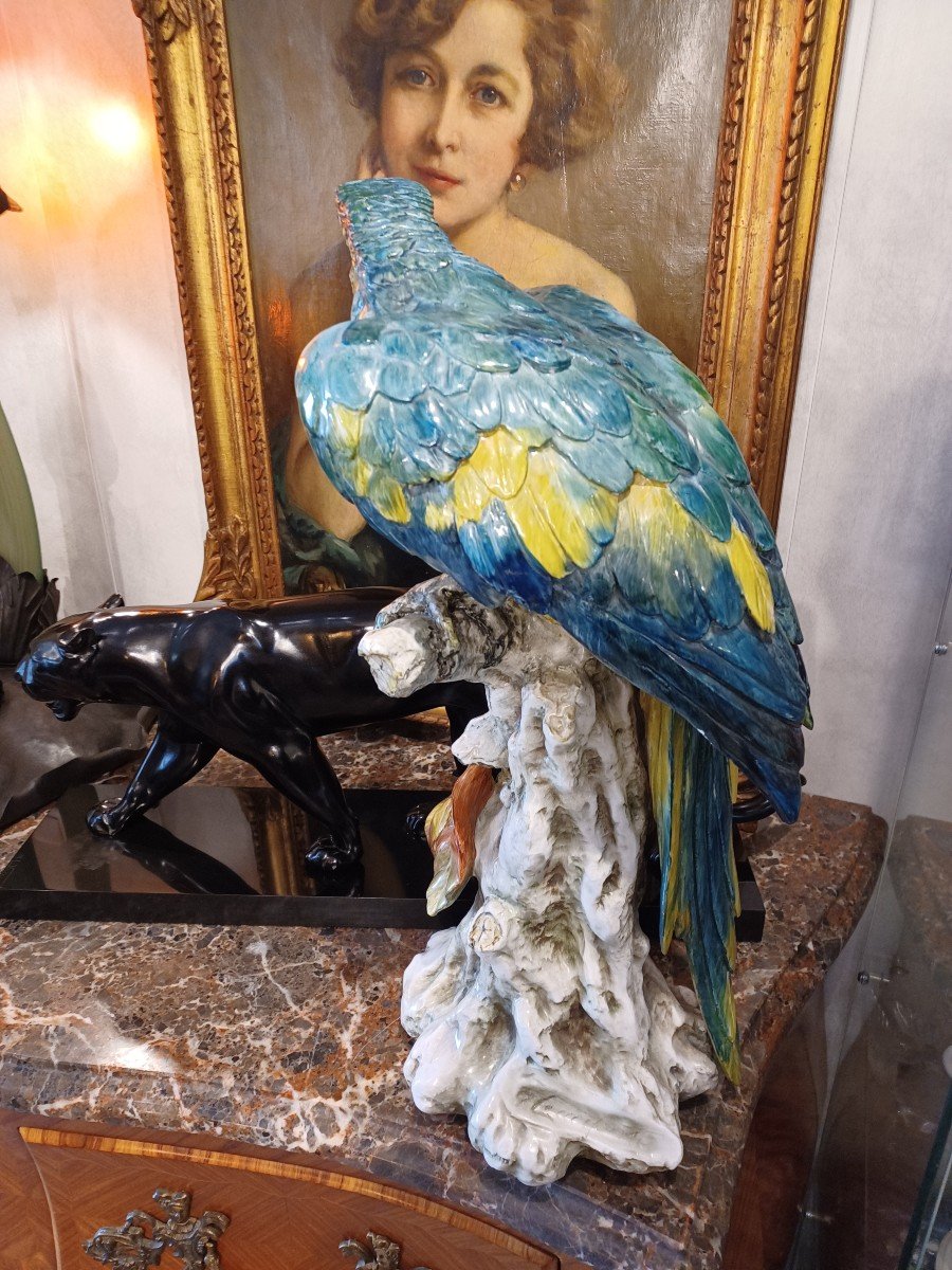 Large Parrot, 1920-1925 In Ceramic-photo-2