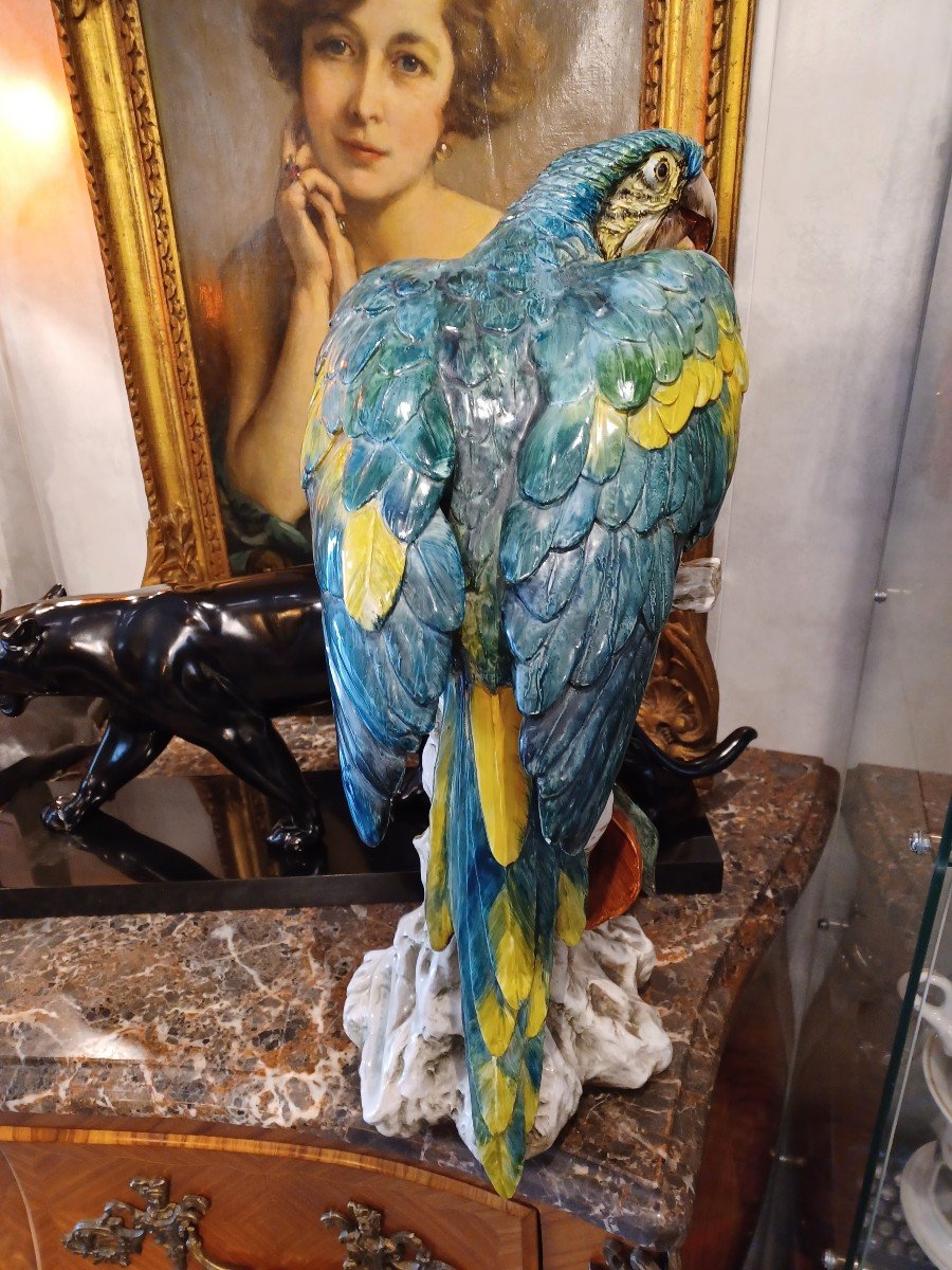 Large Parrot, 1920-1925 In Ceramic-photo-3