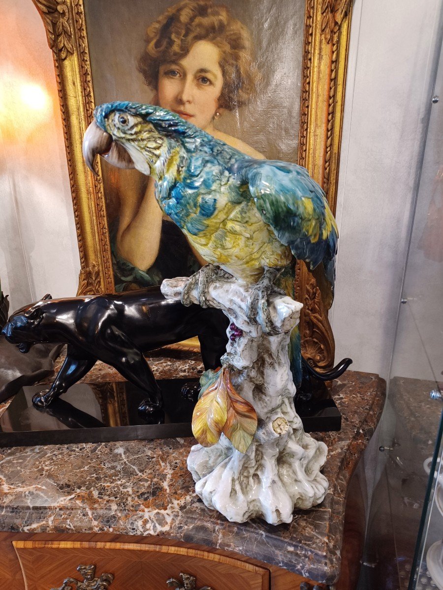 Large Parrot, 1920-1925 In Ceramic-photo-1