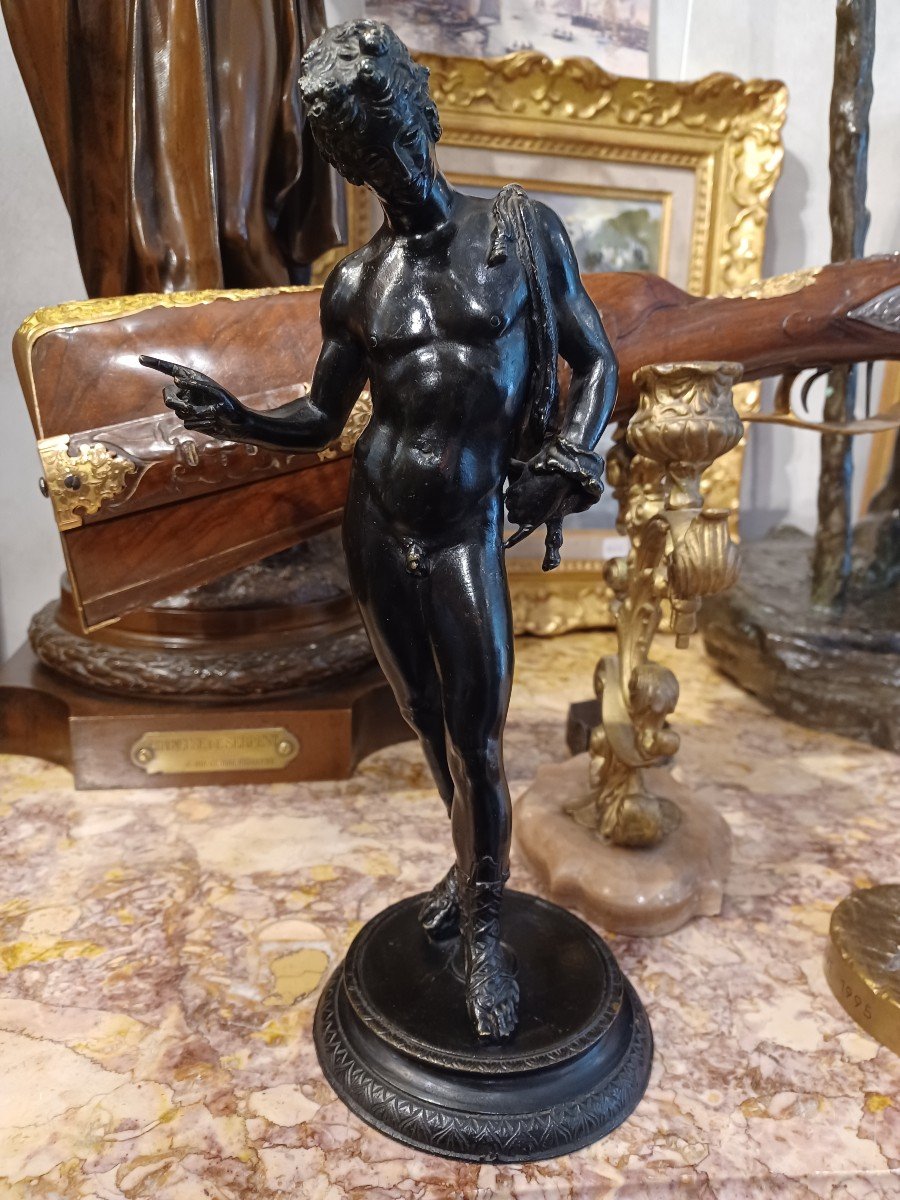 Bronze Sculpture Representative Narcissus, 19th-photo-4