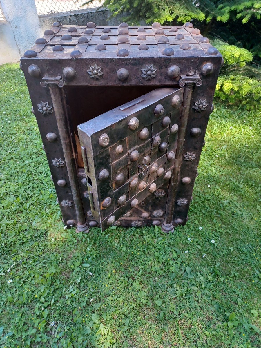 Studded Wrought Iron Safe-photo-2