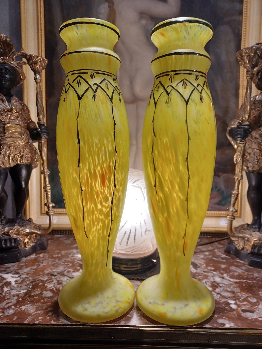 Legras, Pair Of Vases