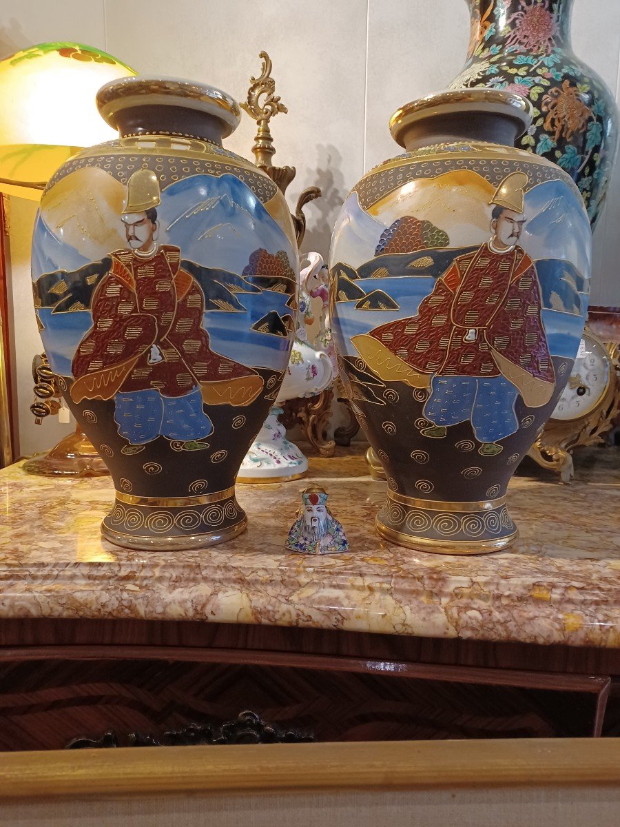 Pair Of Satsuma Vases, Early Twentieth
