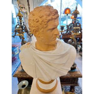 Buste d'Empereur Romain , En Terre Cuite De Caracalla