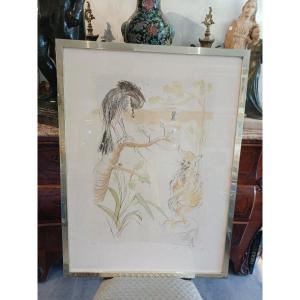 Lithograph By Dali, Original Etching On Vellum, Signed In Pencil