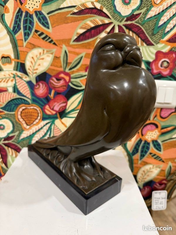 Superbe Pigeon En Bronze Art Déco - Signé Conrad ✨-photo-1