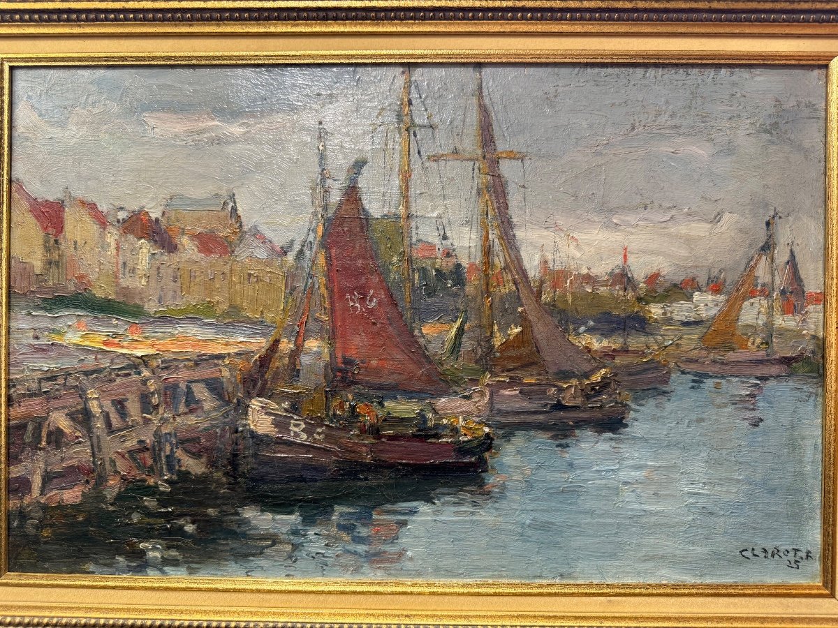 Oil On Canvas Blankenberge Signed And Dated 1925 René Clarot-photo-2