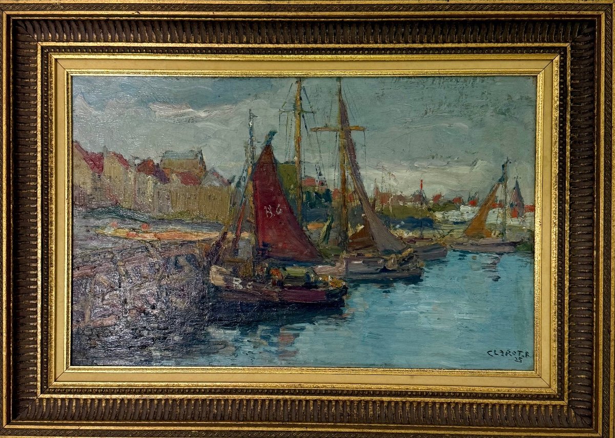 Huile Sur Toile Blankenberge Signé Et Daté 1925 René Clarot