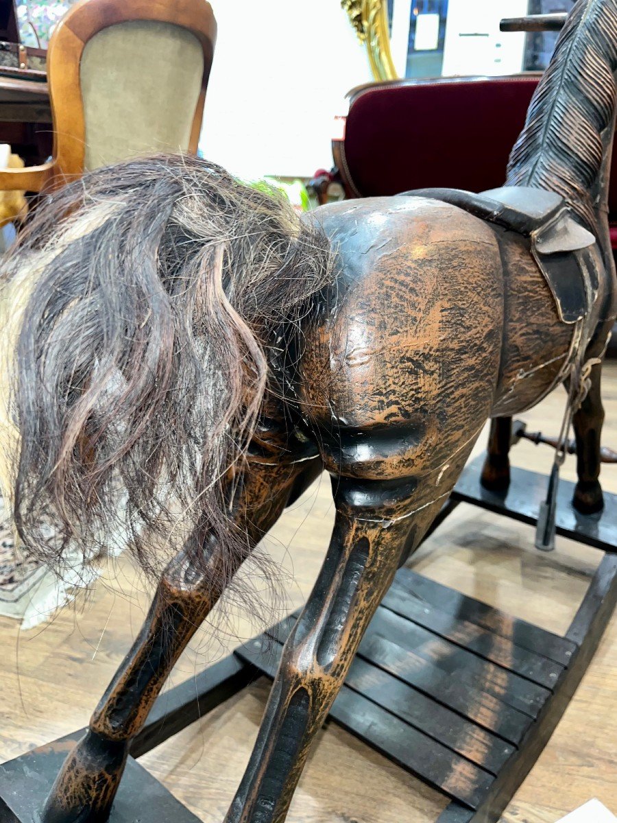 Antique Wooden Rocking Horse-photo-1