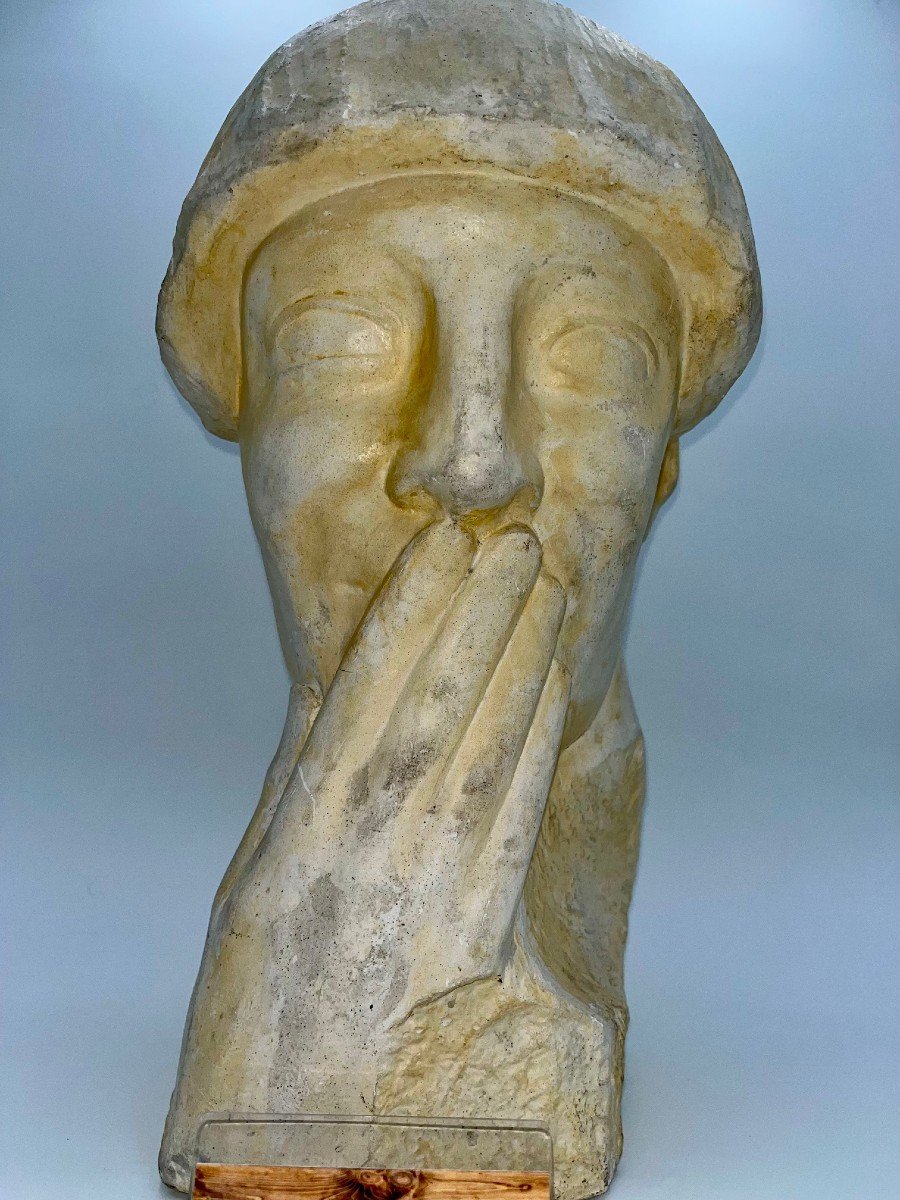 Sculpture "le Silence" d'Antoon Van Paris (1884-1968)-photo-3