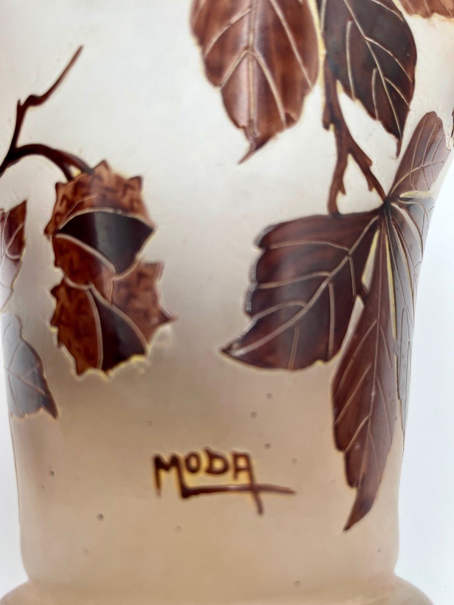 Vase Signé Moda – Marque Daum Nancy, Années 1920-photo-1