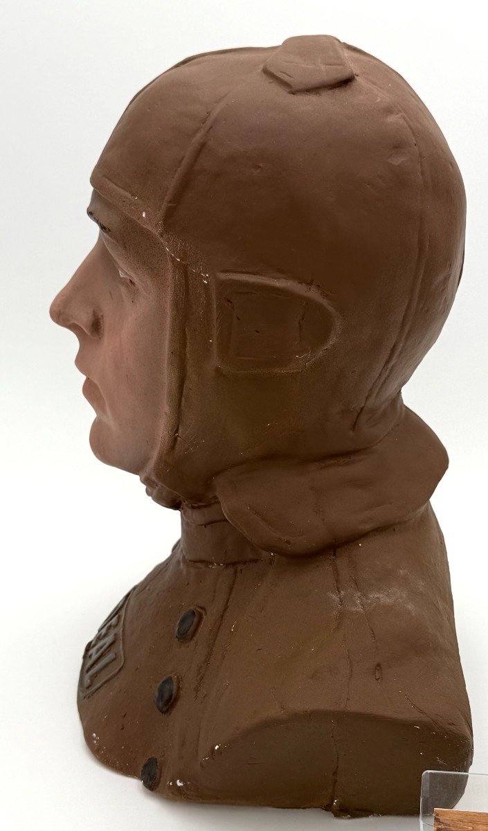 Great War Aviator Bust Marked Jdeal-photo-4