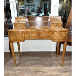 Magnifique Bureau Vintage En Noyer - Compact Et élégant