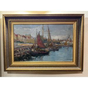 Oil On Canvas Blankenberge Signed And Dated 1925 René Clarot