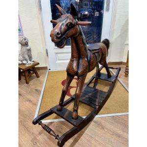 Antique Wooden Rocking Horse