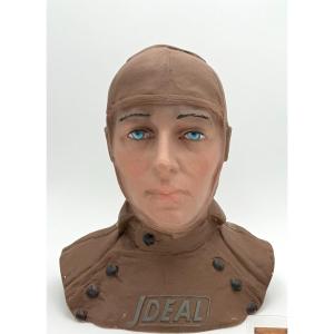 Great War Aviator Bust Marked Jdeal